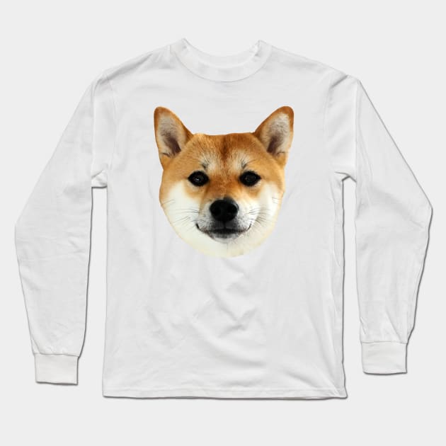 Lilly the Shiba Inu Cute Face Close Up Long Sleeve T-Shirt by shibalilly